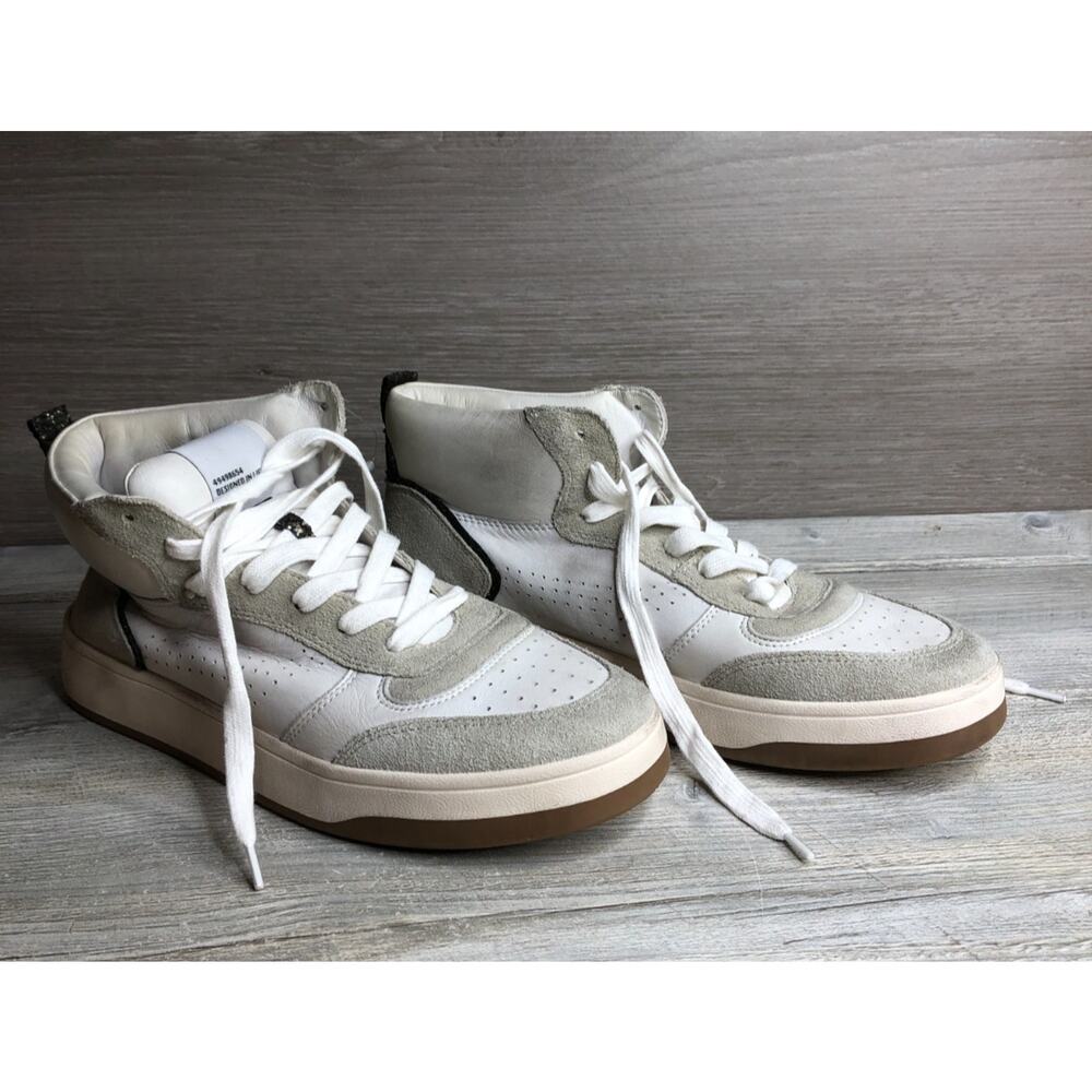 Steve Madden Women's Finnian Lace-Up Sneakers White Leather Size 9 M